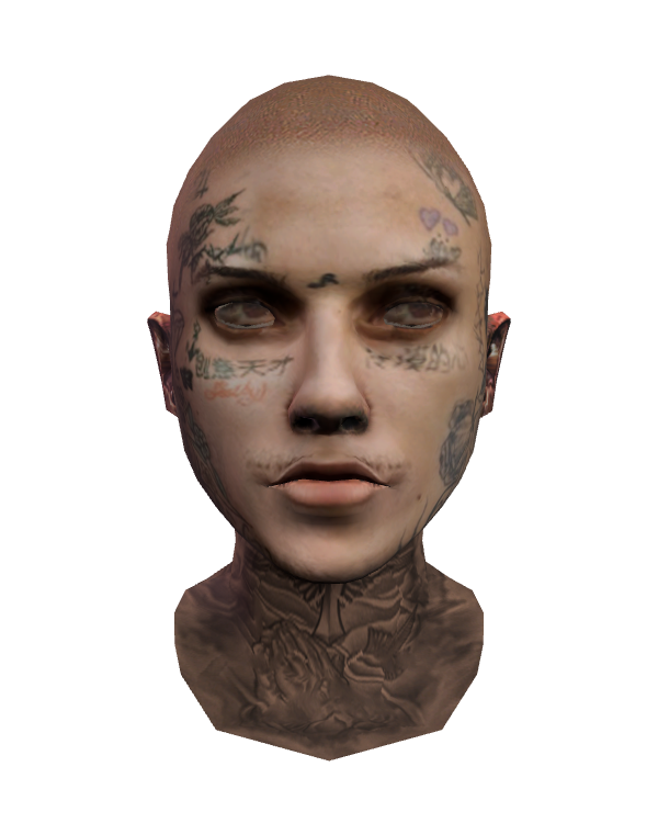 Male Face 001 White