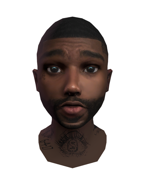 Male Face 036 Black