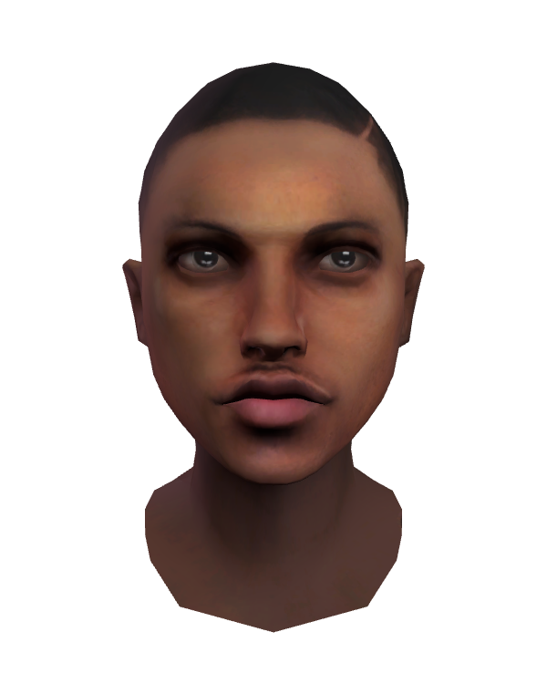 Male Face 003 Black
