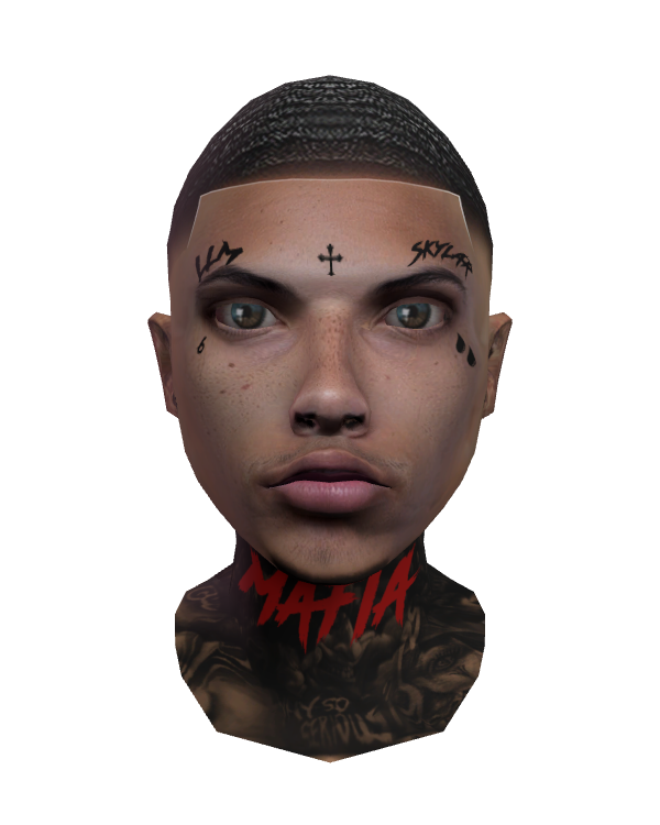 Male Face 007 White