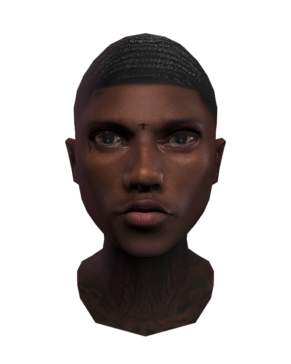 Male Face 014 Black