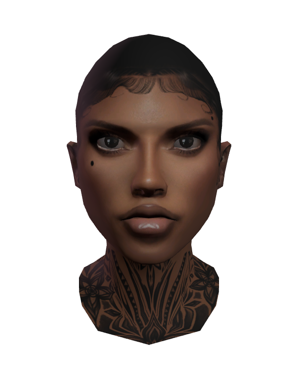 Female Face 014 Black