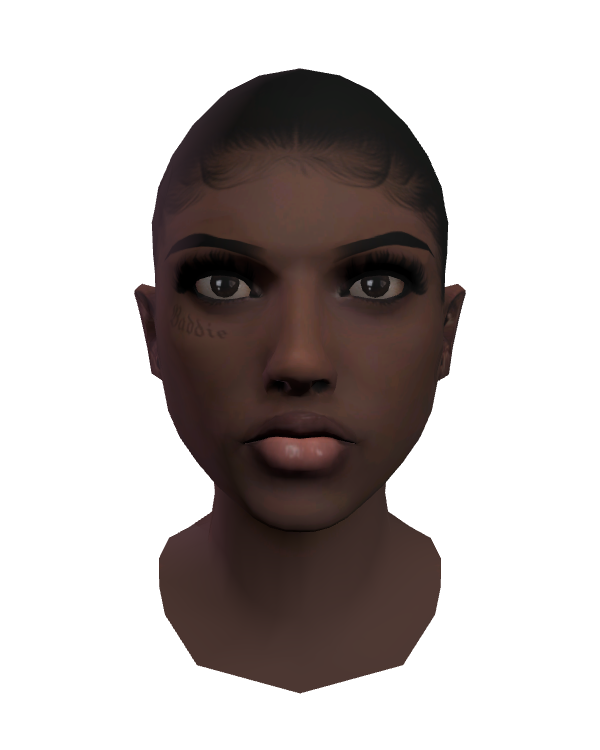 Female Face 023 Black