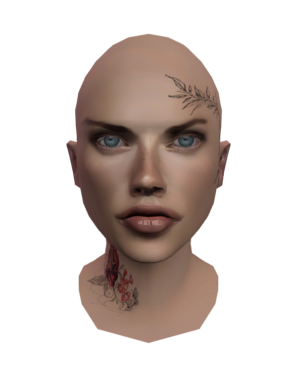Female Face 012 White