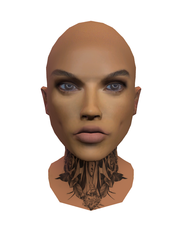 Female Face 034 White