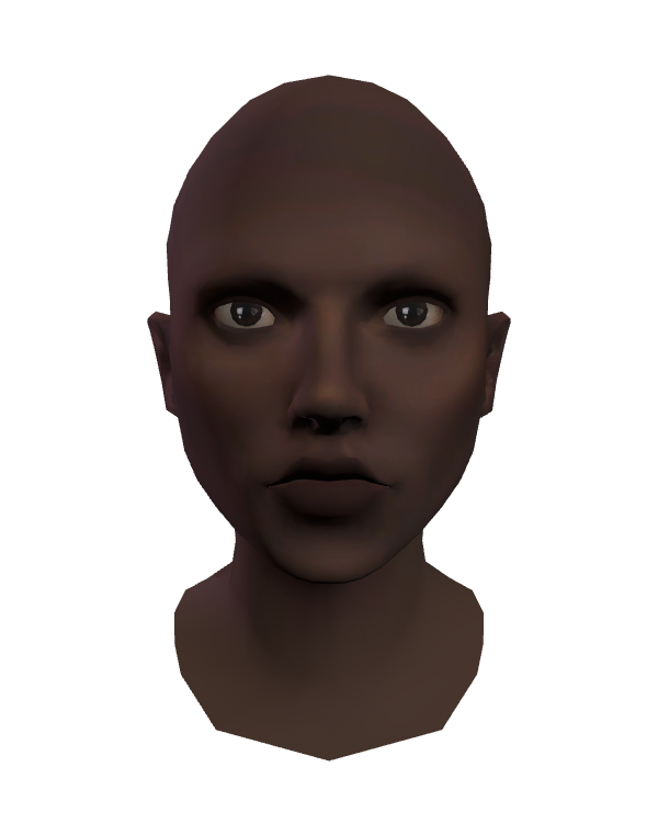 Female Face 035 Black